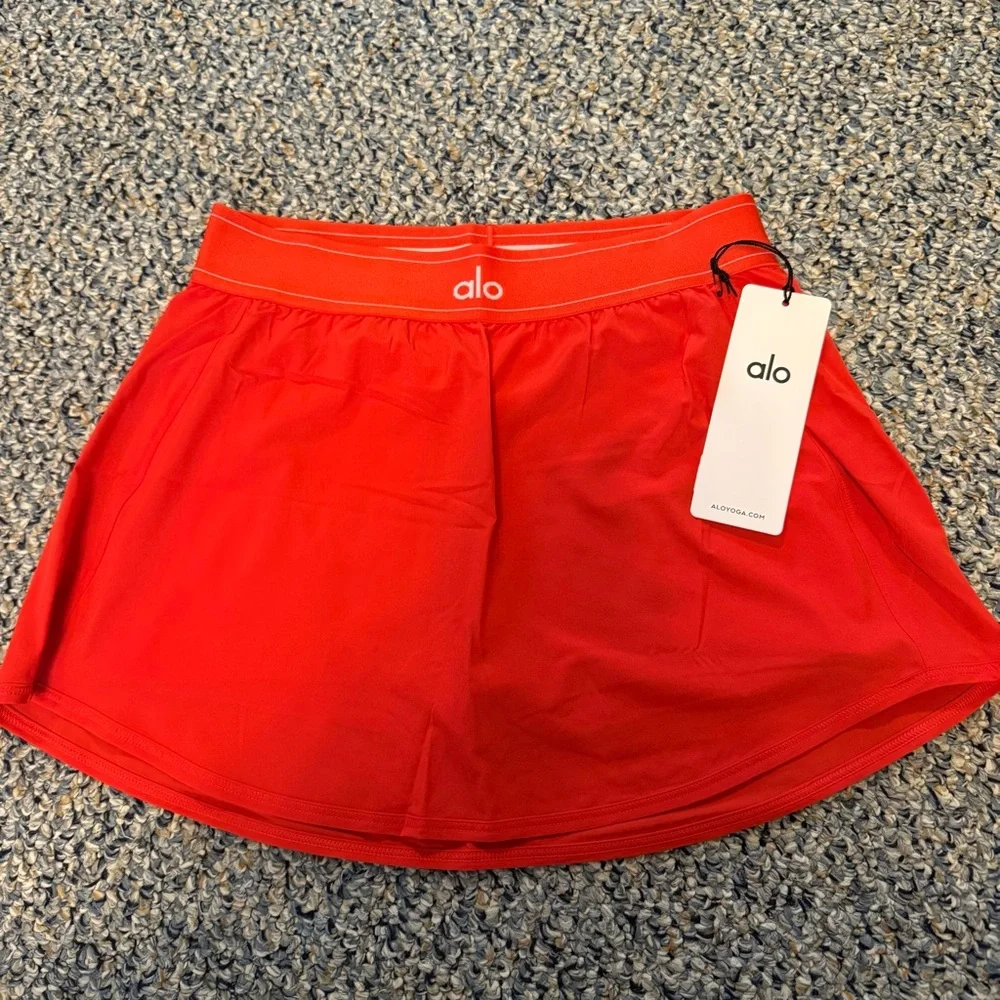 NWT ALO YOGA Match Point Skirt Bright Red